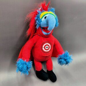 Stuntman Muppet Gonzo Beanbag Plush Doll Stuffed Animal Red Super Hero 9 inch